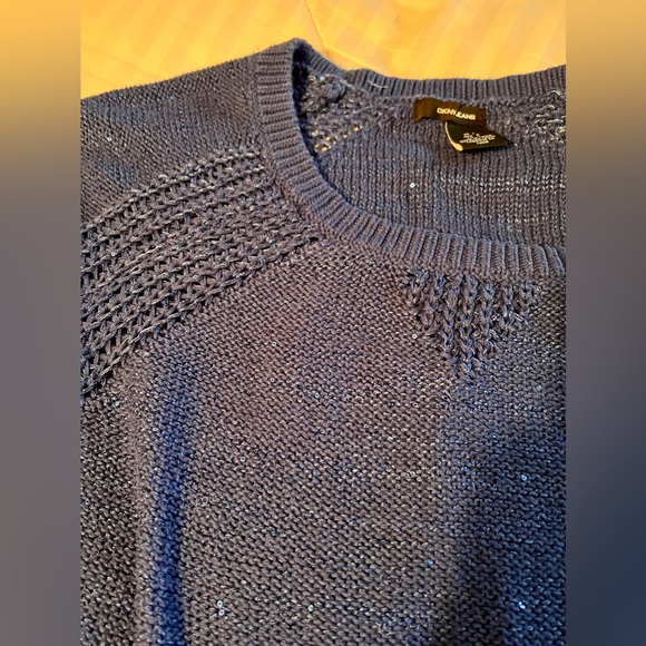 DKNY JEANS. Sparkly holiday sweater in a royal blue with metallic thread! - Picture 6 of 6